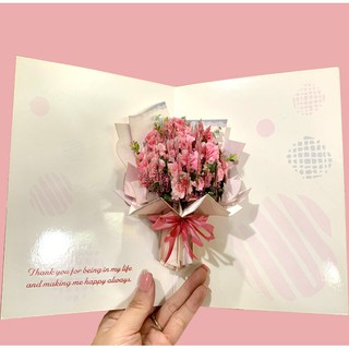 Thiệp Hoa 3D TAYTA đẹp độc đáo sắc Hồng trang nhã Quà 8-3 ý nghĩa cho mẹ và bạn gái