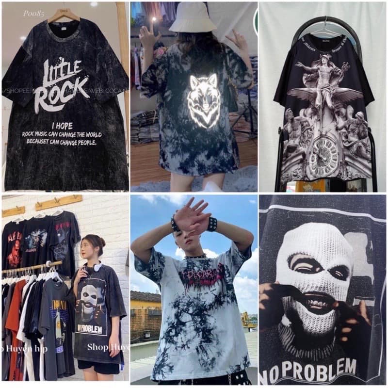 Áo thun loang form thụng tay lỡ Unisex Freesize