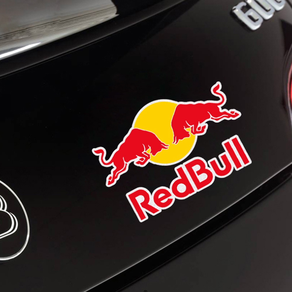 Miếng Dán Phản Quang Hình Logo Red Bull Trang Trí Bình Xăng Xe Hơi