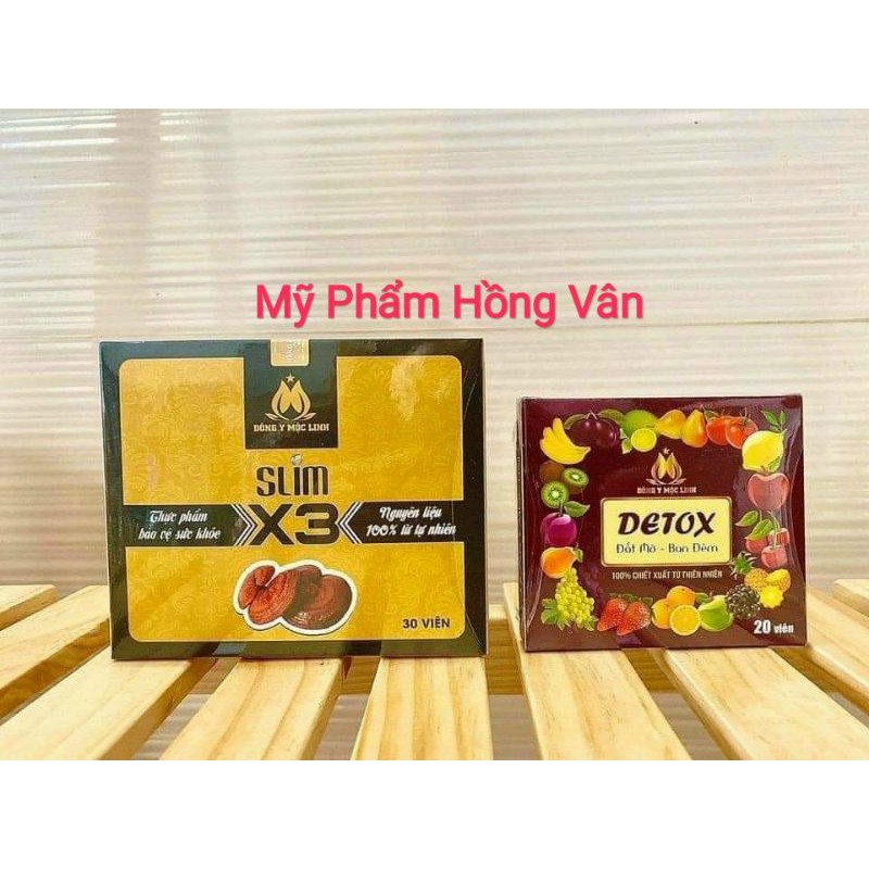 Giảm cân Đông y mộc linh x3 tặng detox