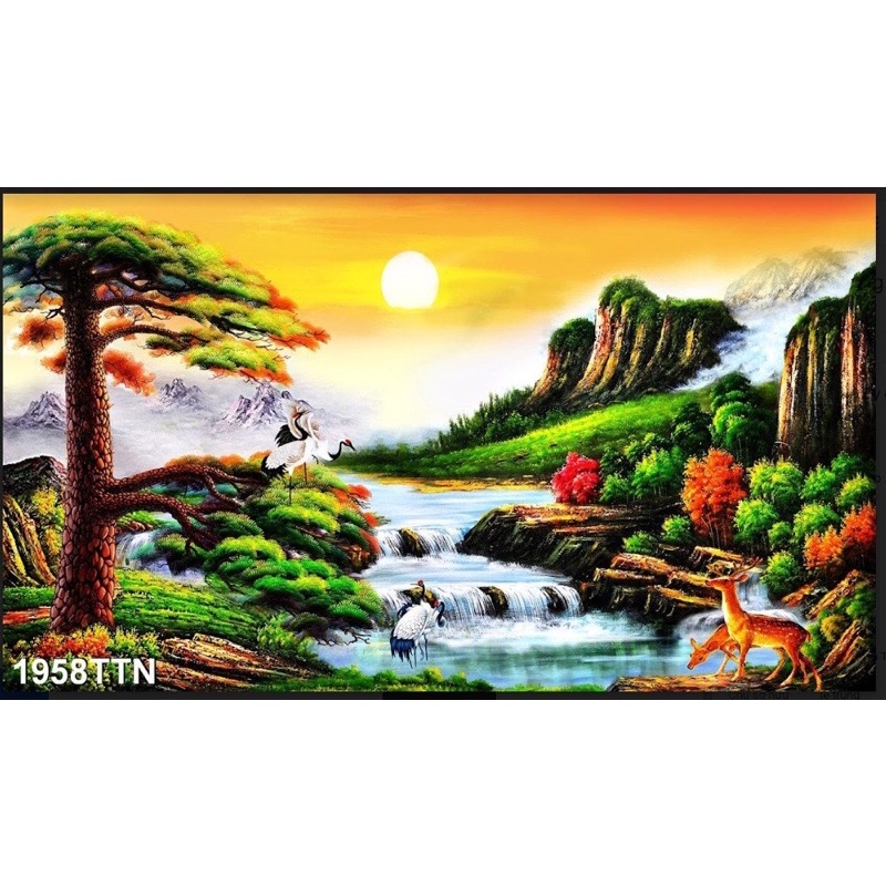 Tranh 3D trang trí hồ cá, bán cạn tiểu cảnh - chủ đề Thuỷ mặc part 5