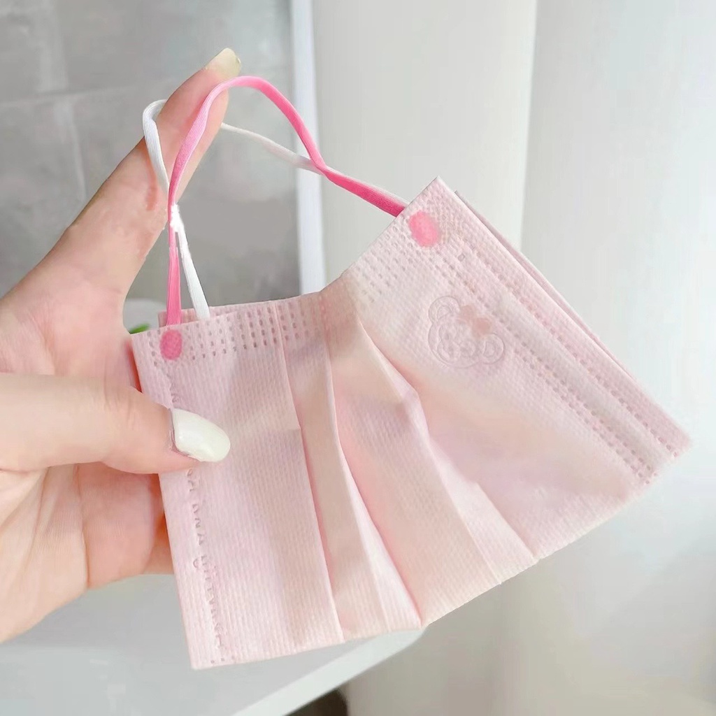 Khẩu trang hồng họa tiết chú khỉ siêu dễ thương