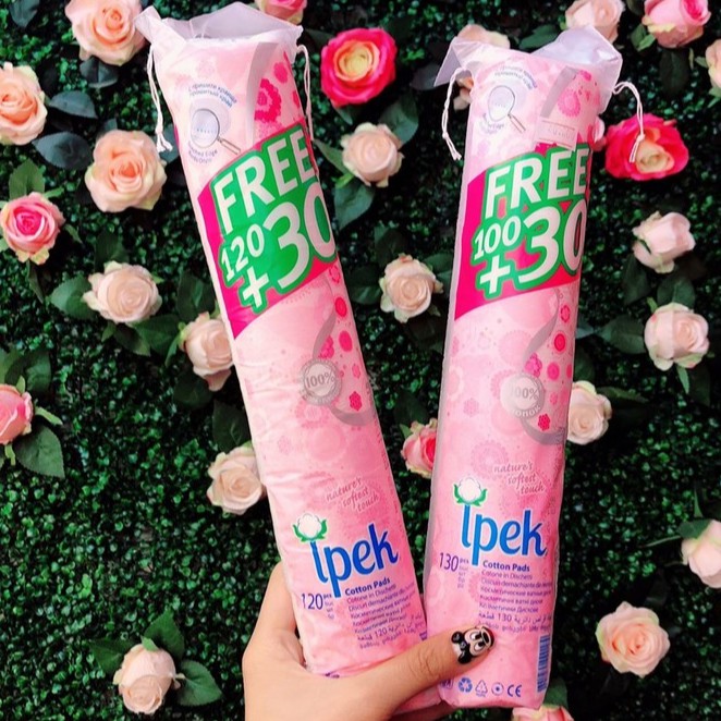 Bông tẩy trang IPEK Thổ Nhĩ Kỳ loại 150 miếng 1 bịch