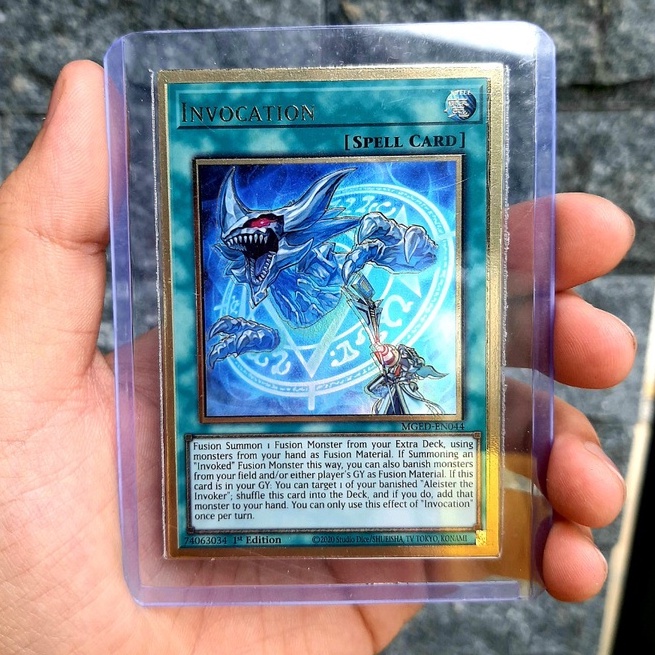 Thẻ Bài Yugioh Spell Invocation - MGED-EN044 - Premium Gold Rare 1st Edition