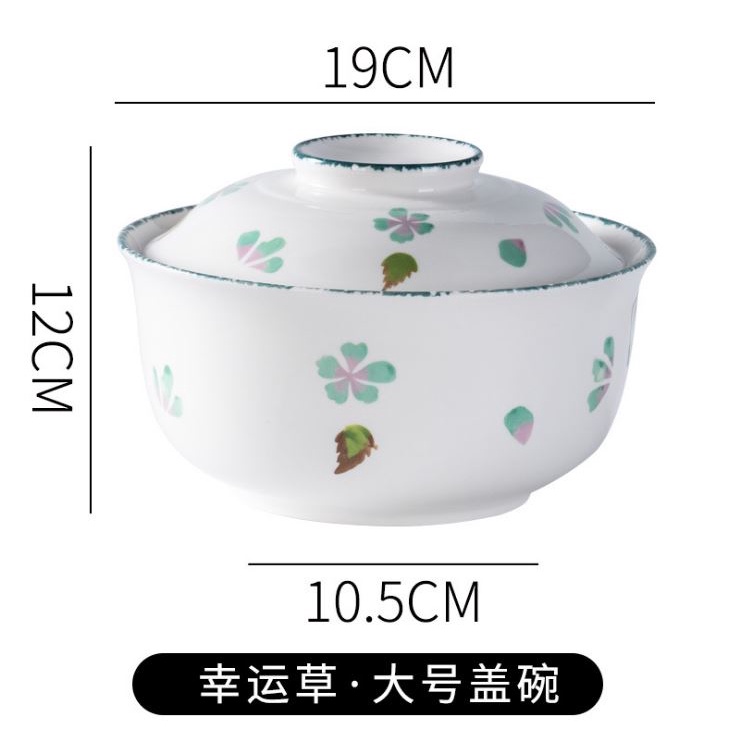 Bộ bát đĩa khay sứ phong cách Bắc Âu decor trắng hoa nhí xanh trang trí bàn ăn