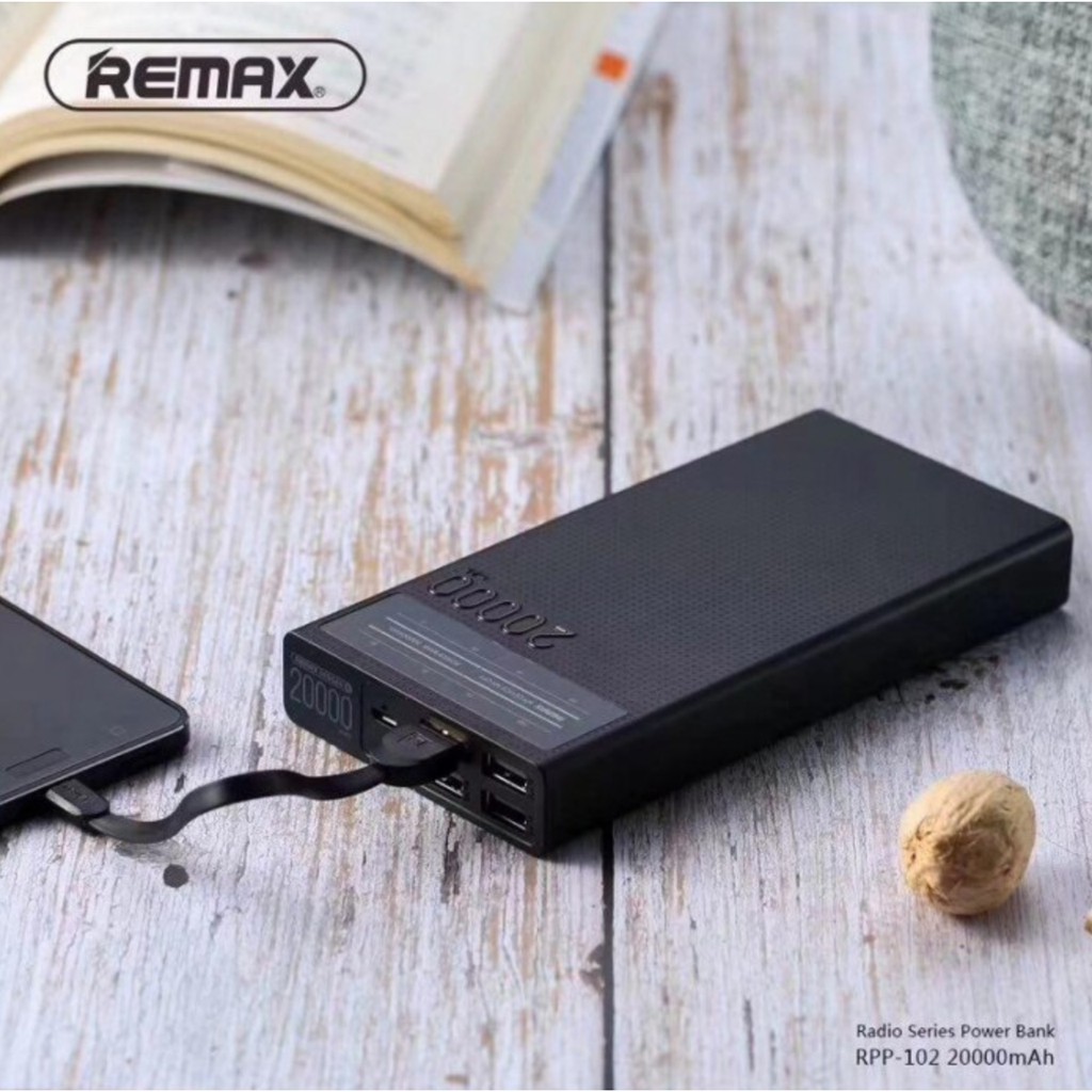 Sạc dự phòng Remax Rpp-102 20.000mah ♥️Freeship♥️ Giảm 30k khi nhập MAYT30 - Pin sạc dự phòng Remax