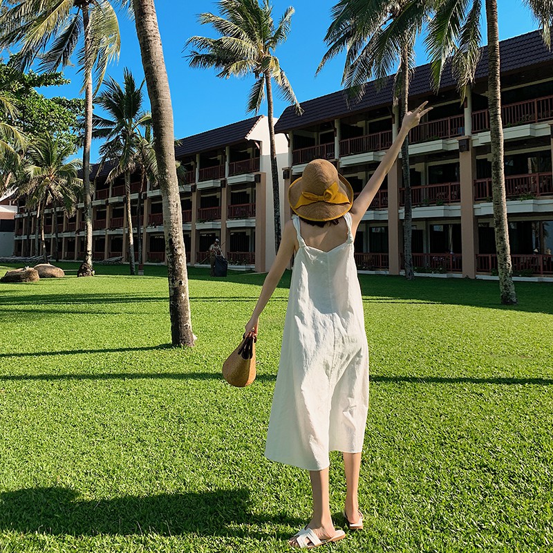 Váy Nữ 2 Dây Chất Đũi Dáng Maxi Hàng Quảng Châu M3121 | BigBuy360 - bigbuy360.vn