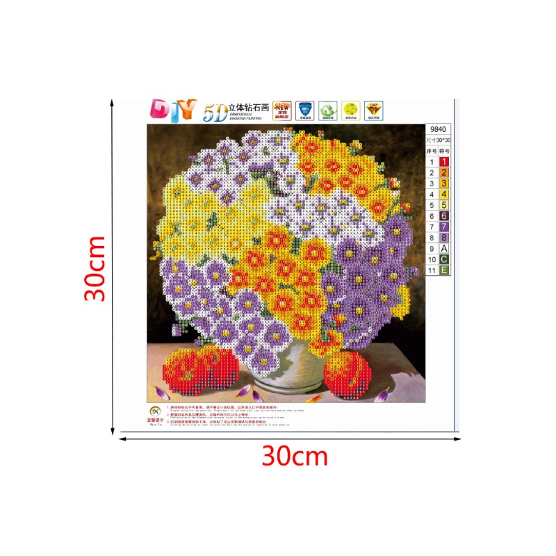 Tranh Thêu Chữ Thập Đính Đá Kim Cương 5D DIY Hình Vẽ Hoa