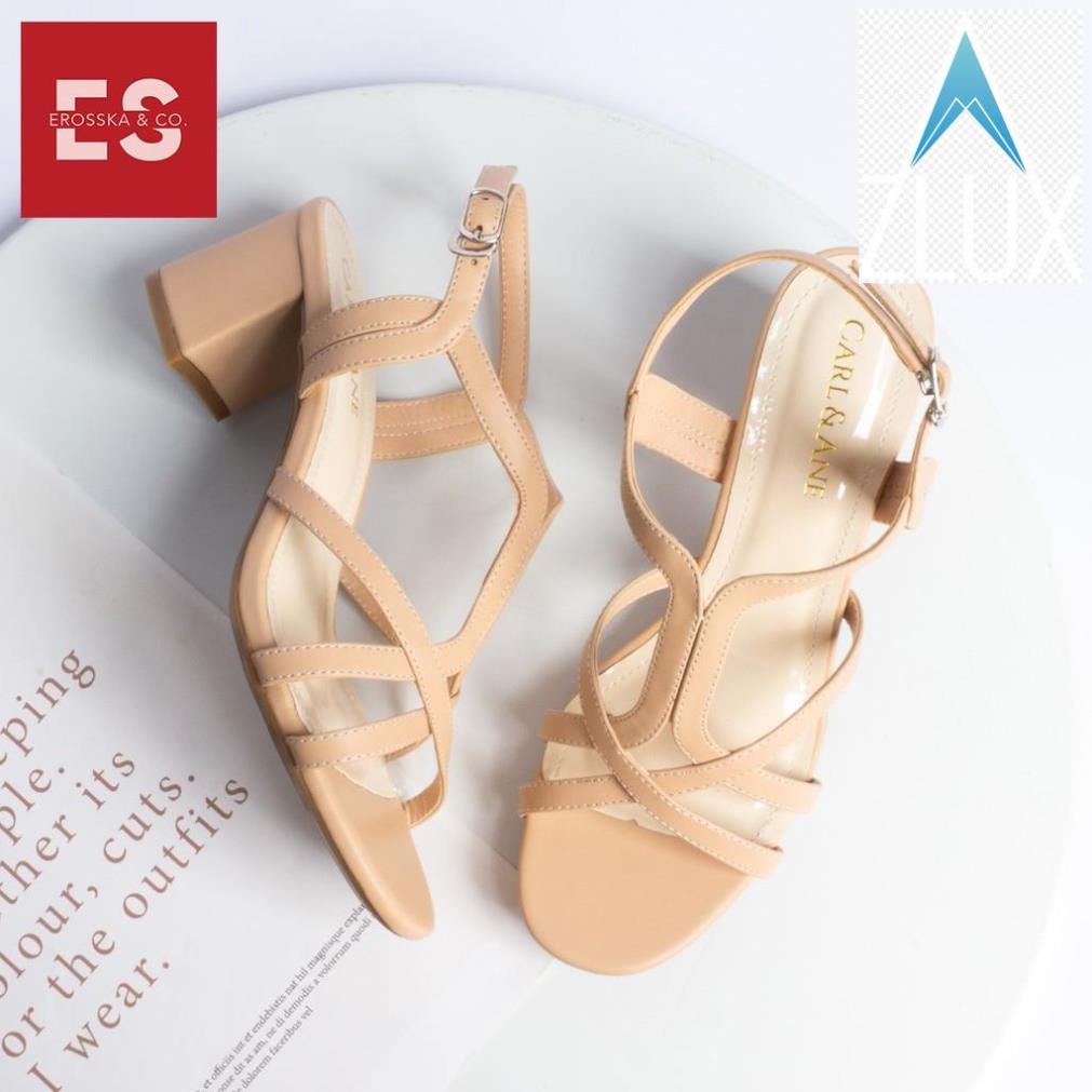💇Carl & Ane - Giày sandal mũi vuông gót cao 5cm màu hồng _ CS002 💇