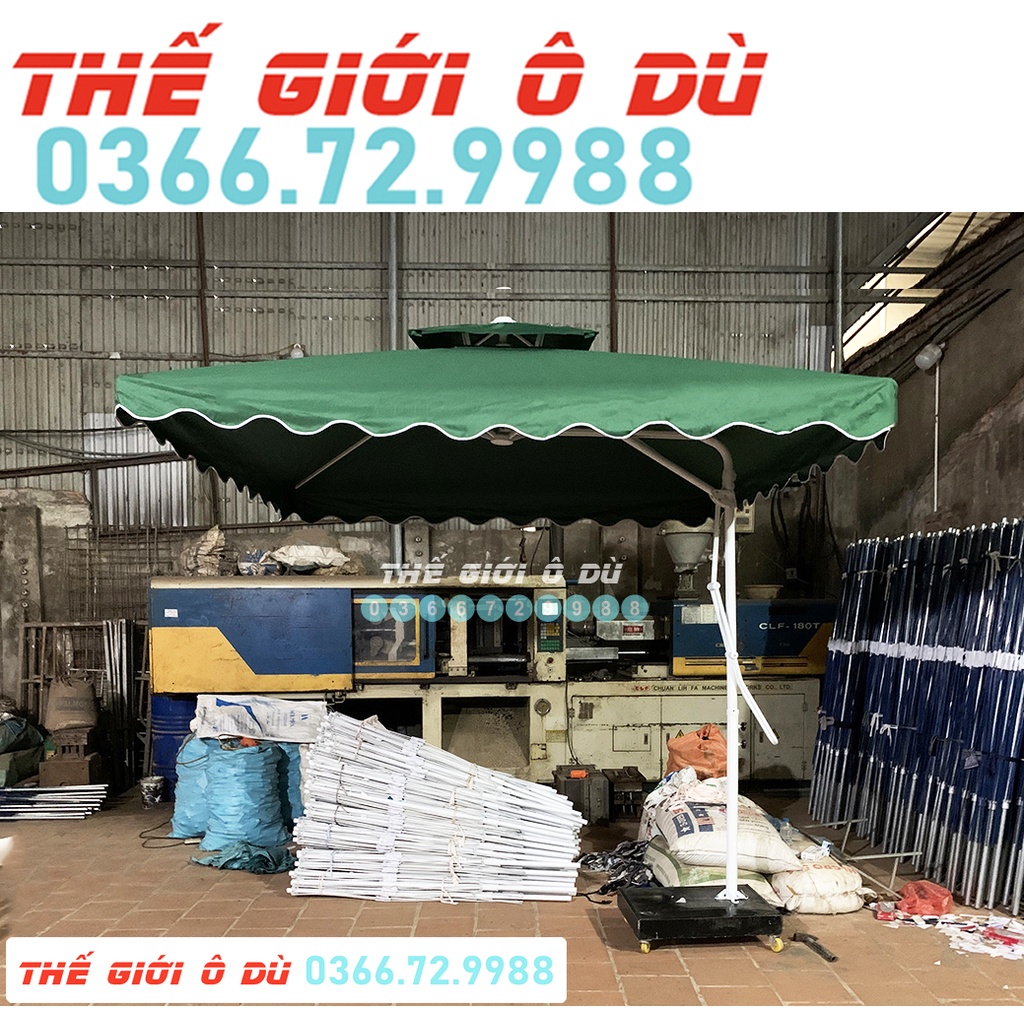 Ô Dù Lệch Tâm 2.5Mx2.5M che mưa che nắng (Đã bao gồm chân đế chưa bê tông)