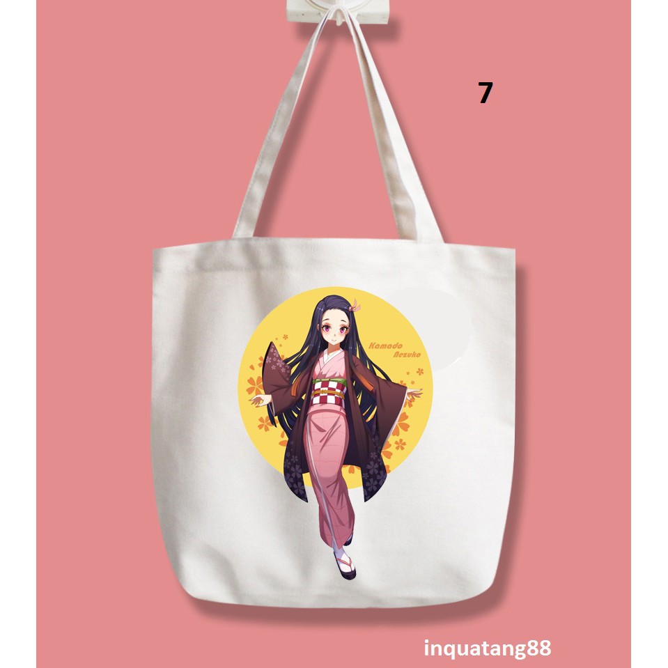 Túi vải bố tote canvas - Kimetsu no Yaiba- NEZUKO