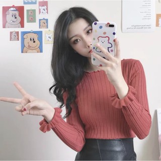 A117_Áo len cổ bèo tay xoè (video + ảnh thật)