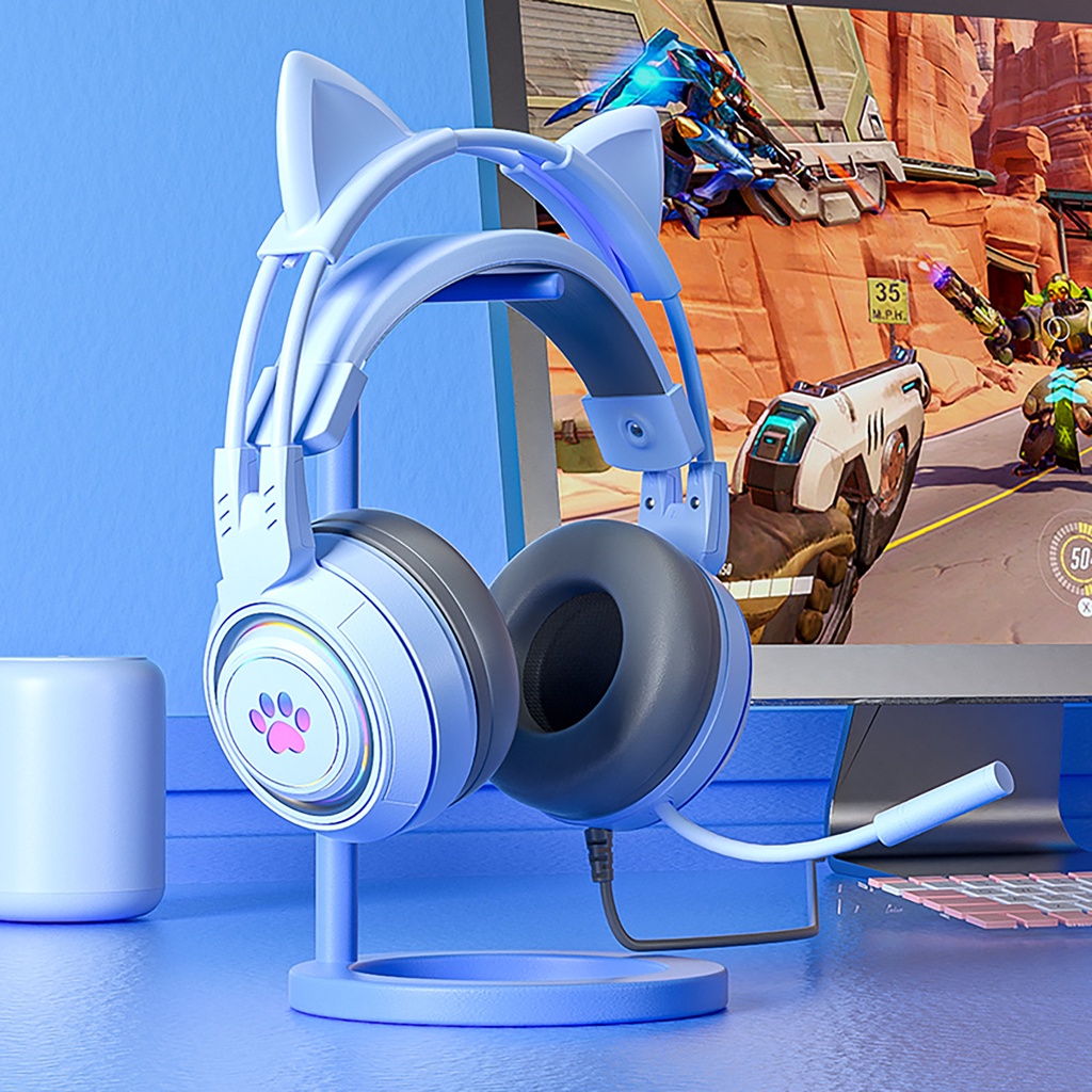 Tai Nghe Có Dây Sy-G25 RGB Đa Hướng Kèm Mic Hình Tai Mèo Dễ Thương