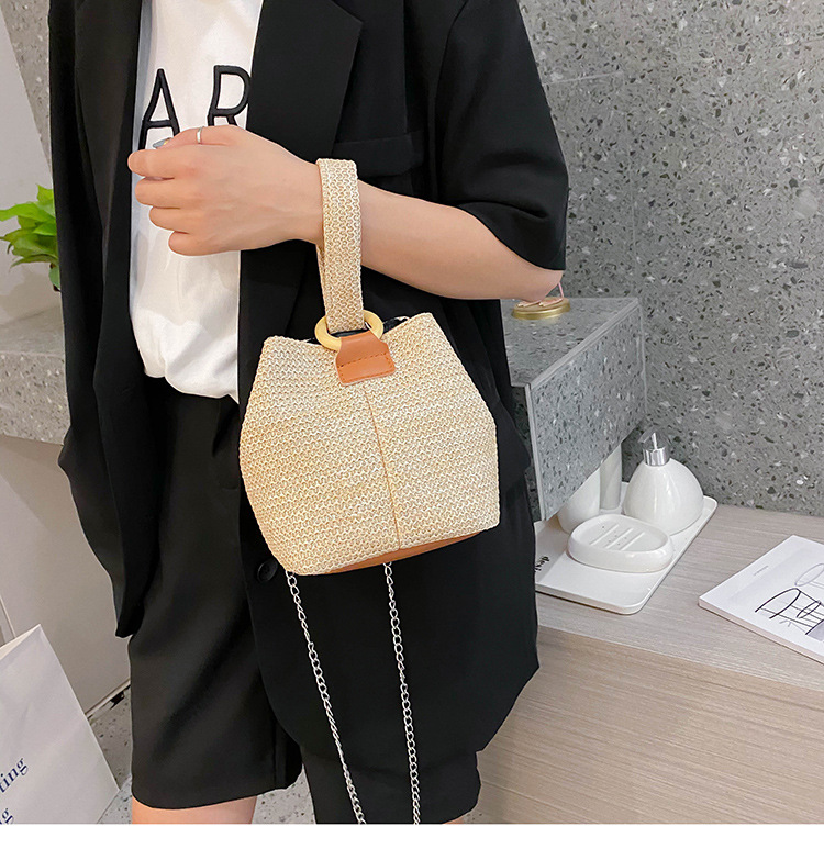 Túi Bucket Đeo Vai JASMIN NOIR Bằng Rơm Độc Đáo Cho Nữ
