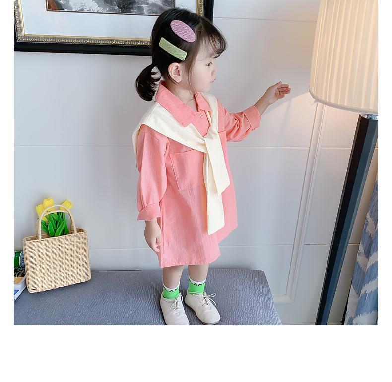 Áo sơ mi dáng rộng dài tay thời trang xuân thu phong cách Hàn Quốc cho bé gái