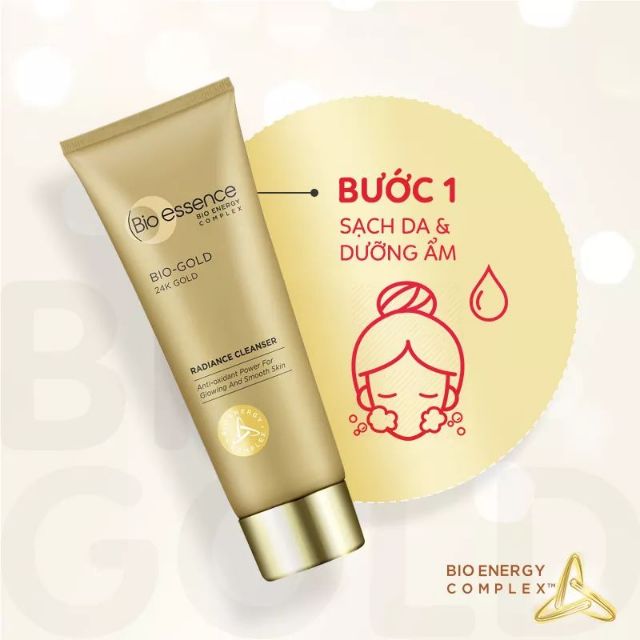 Sữa rửa mặt ngăn ngừa lão hóa Bio-Essence Bio-Gold Cleanser chiết xuất vàng 24k 100g | BigBuy360 - bigbuy360.vn
