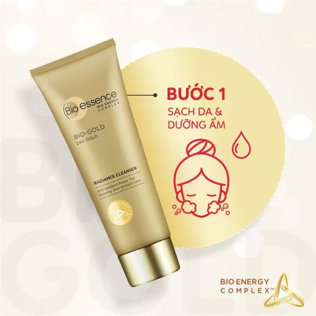 Sữa rửa mặt ngăn ngừa lão hóa Bio-Essence Bio-Gold Cleanser chiết xuất vàng 24k 100g