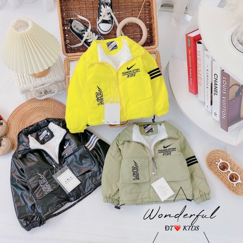 Áo khoác gió lót lông cho bé trai, bé gái từ 8-20kg Kidbabyonline K075