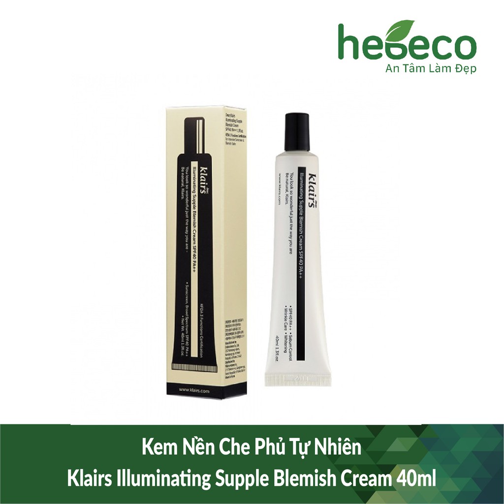 Kem Nền Che Phủ Tự Nhiên Klairs Illuminating Supple Blemish Cream 40ml - Hàn Quốc Chính Hãng