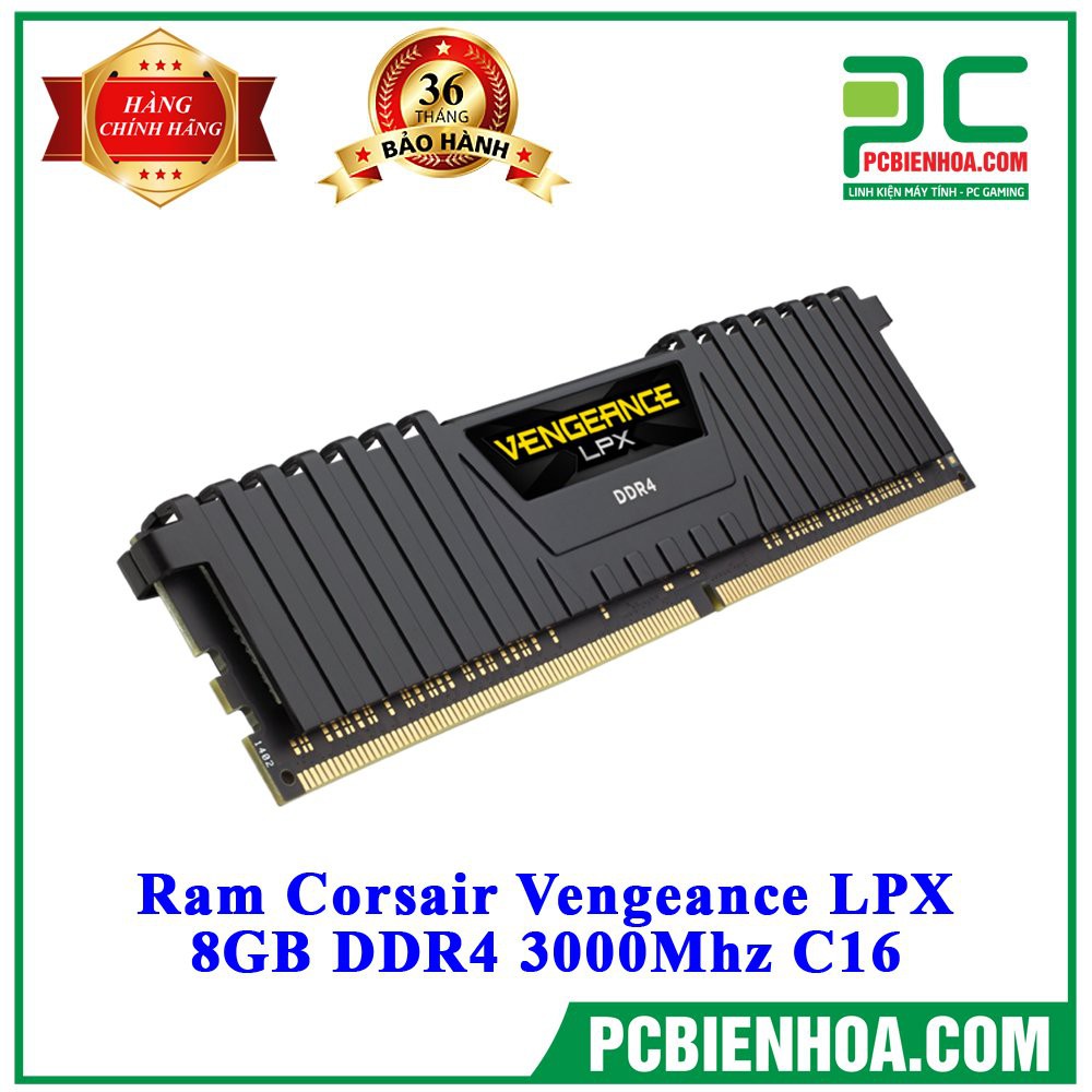 BỘ NHỚ RAM CORSAIR VENGEANCE LPX 8GB DDR4 3000MHZ C16 MỚI CHÍNH HÃNG