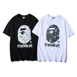 Áo thun tay ngắn cotton in hình Bape thời trang dành cho nam và nữ