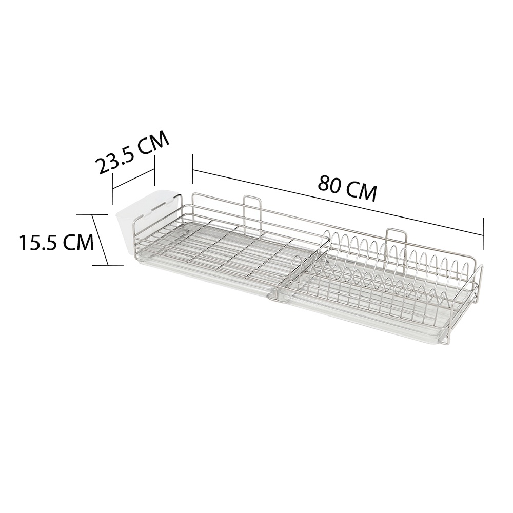 HomeBase KECH Kệ Inox Kệ đựng đồ nhà bếp kệ đựng chén đĩa treo tường Thái Lan W80xD23.5xH15.5CM