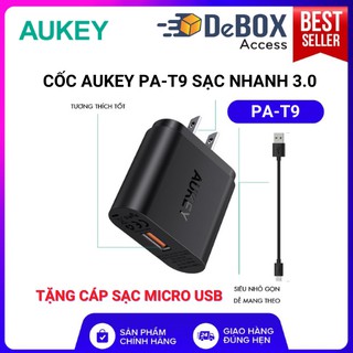 Cốc Sạc Nhanh AUKEY PA-T9, Q.C 3.0 18W Sạc Nhanh Gấp 4 Lần Sạc Thường - Bảo hành 24T