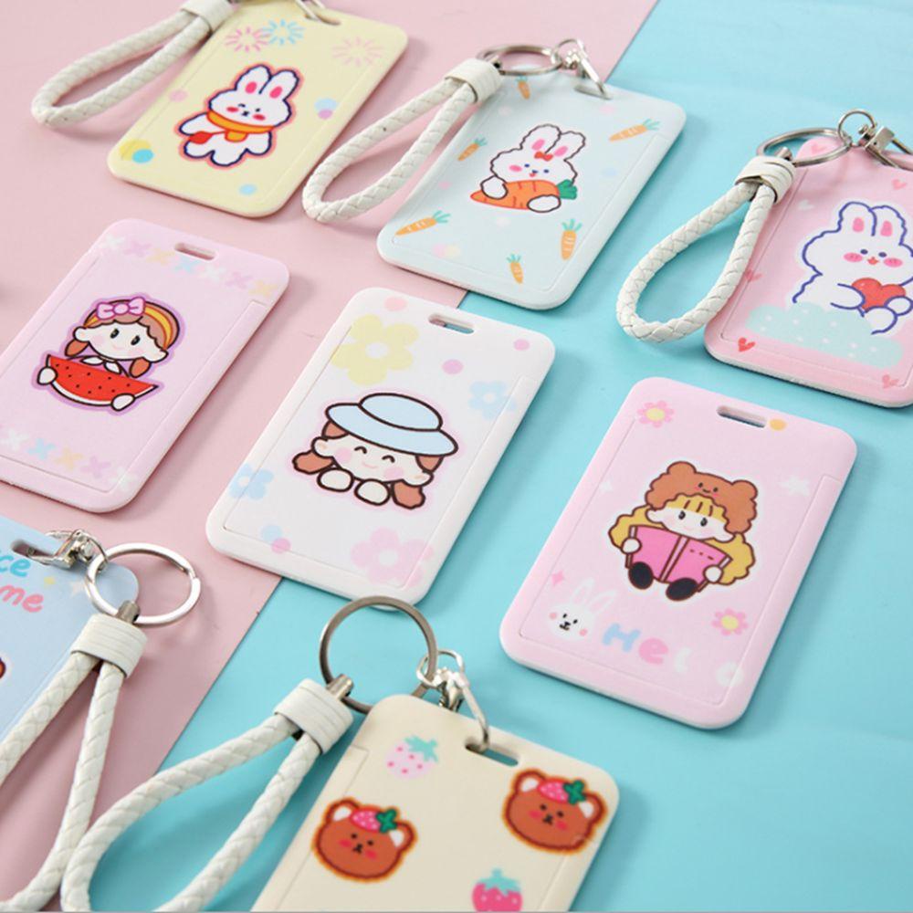 JUNE Dây Đeo Thẻ Họa Tiết Hoạt Hình Dễ Thương