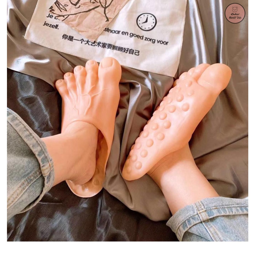 [GẤU NHIỆT ĐỚI] (đang có sẵn) DÉP HÌNH BÀN CHÂN KHỔNG LỒ BIGSIZE 27cm | BigBuy360 - bigbuy360.vn
