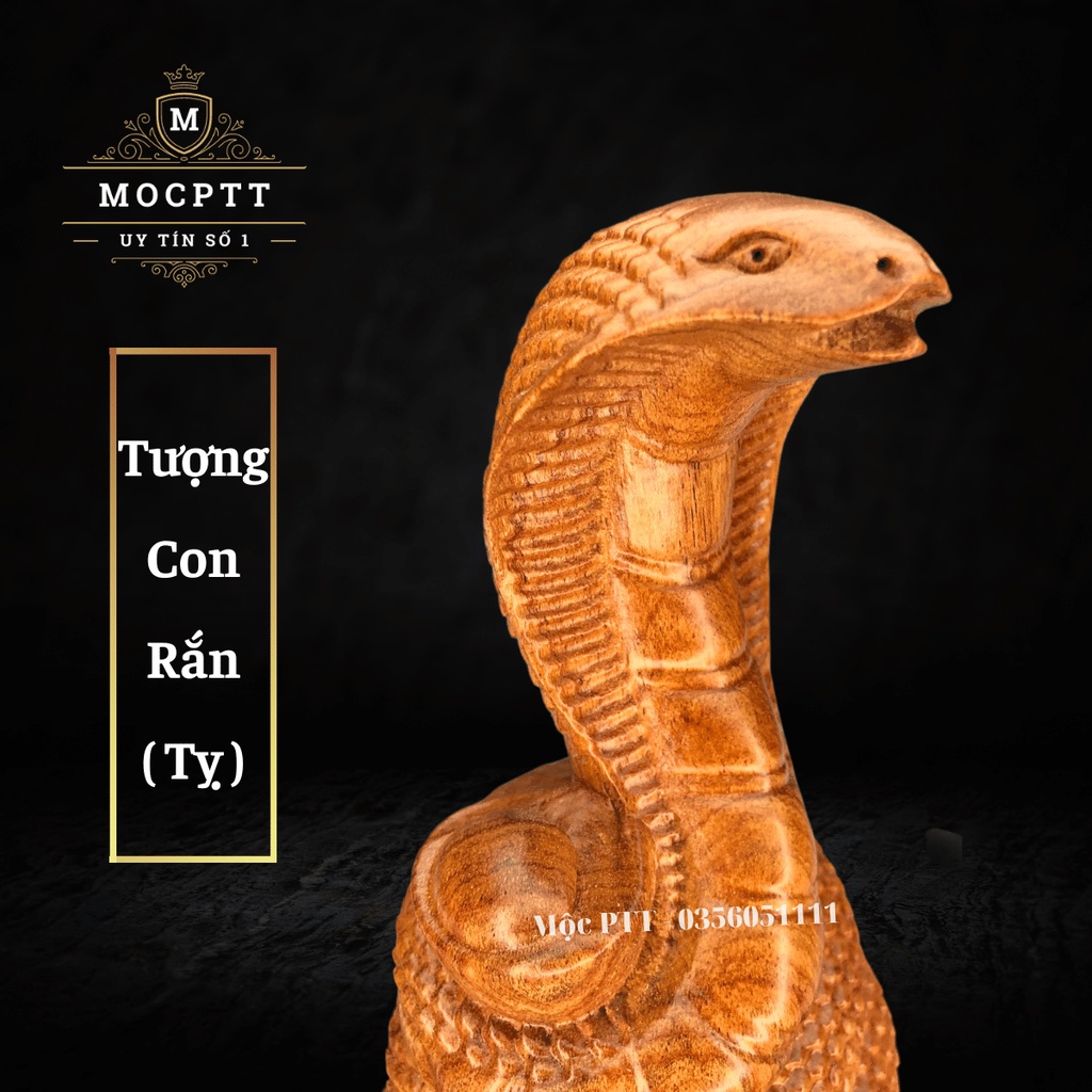 Tượng Con Rắn gỗ Hương Đá kích thước cao 20 30 cm CG06