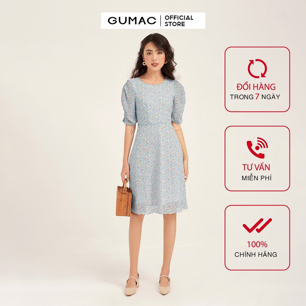 Đầm nữ ôm body GUMAC tay ngắn dễ thương, đủ màu đủ size DB1135