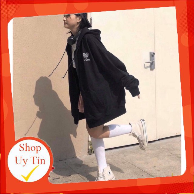 Áo Khoác nỉ Hoodie TRÁI TIM HEART Unisex chữ thêu cá tính có up hình thật trong mục bảng màu