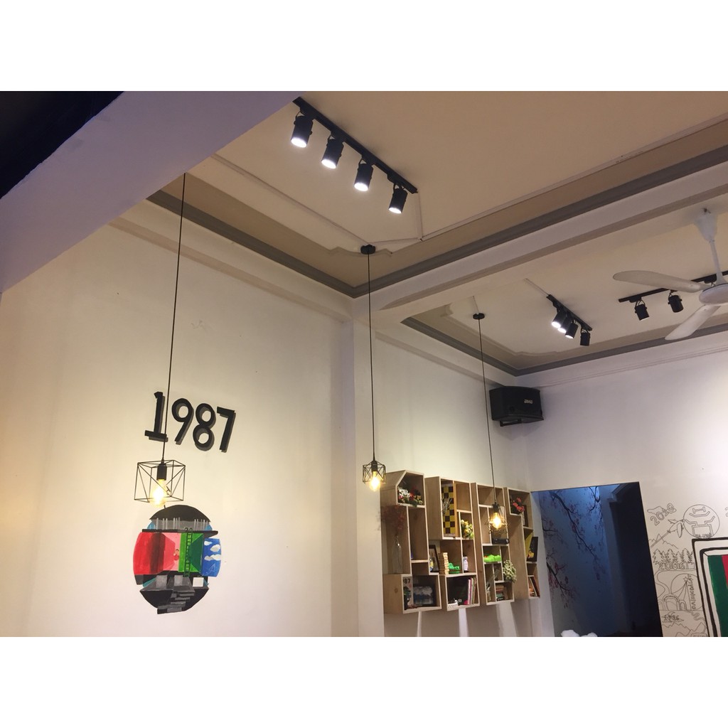 Đèn thả trang trí rọ sắt đơn giản