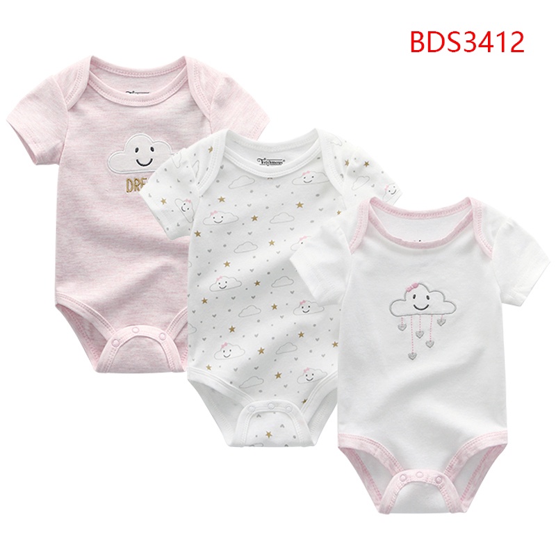 Bodysuit 3 mảnh cho bé trai body chip cho bé gái áo liền quần cotton cho bé sơ sinh set đồ bé gái 12 tháng tuổi