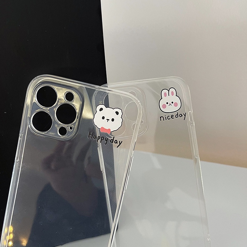 Ốp điện thoại TPU silicone họa tiết thỏ cún đáng yêu cho iPhone 11 Pro Max X XR XS Max 7 8 Plus SE 2020 12ProMax 12Mini | BigBuy360 - bigbuy360.vn