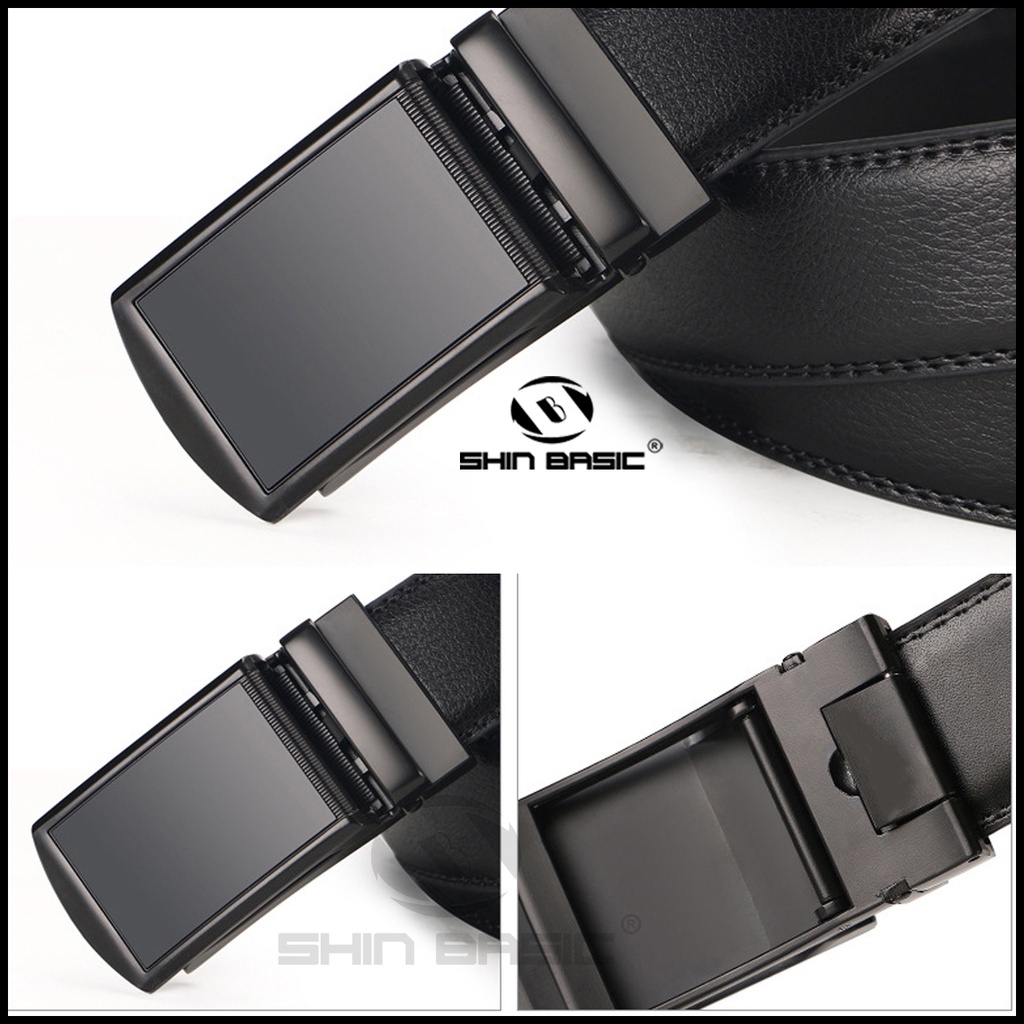 Dây Thắt Lưng, Nịt Nam Da Bò Cao Cấp - ShinBasic, Bảng Khoá Tự Động, Thời Trang Công Sở,  BELTS21BAS13-2