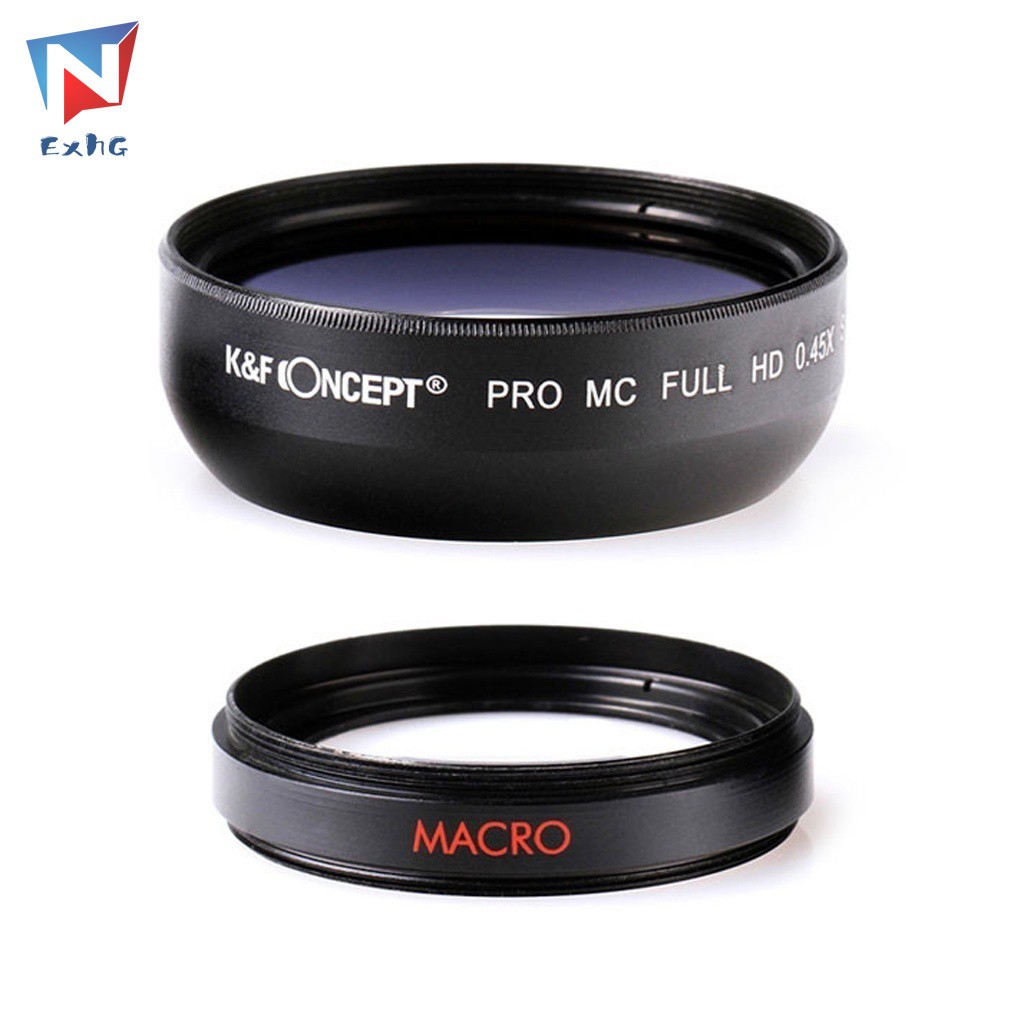 Ống Kính Góc Rộng 58mm 0.45x Có Thể Tháo Rời Kèm Ống Kính Micro Cho Canon 500d 600d @ My