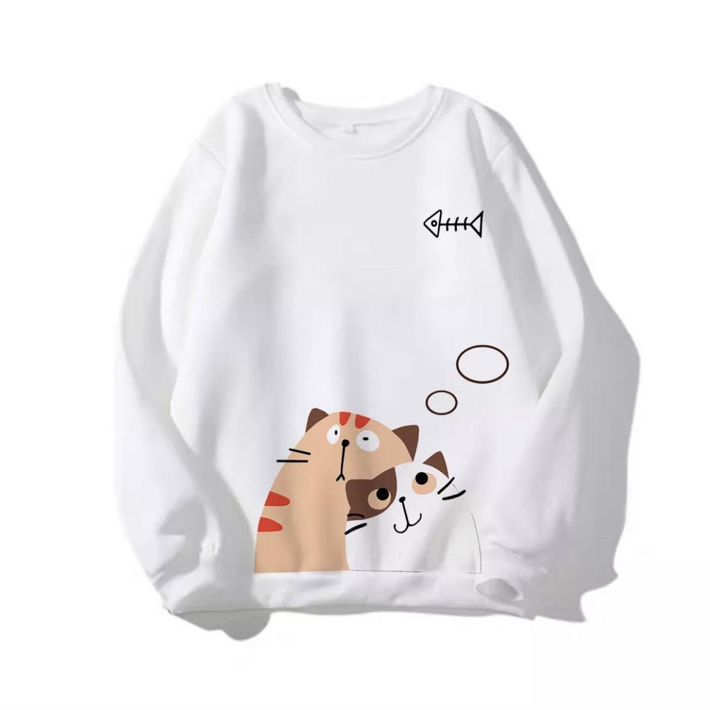 ÁO SWEATER IN MÈO DỄ THUƠNG