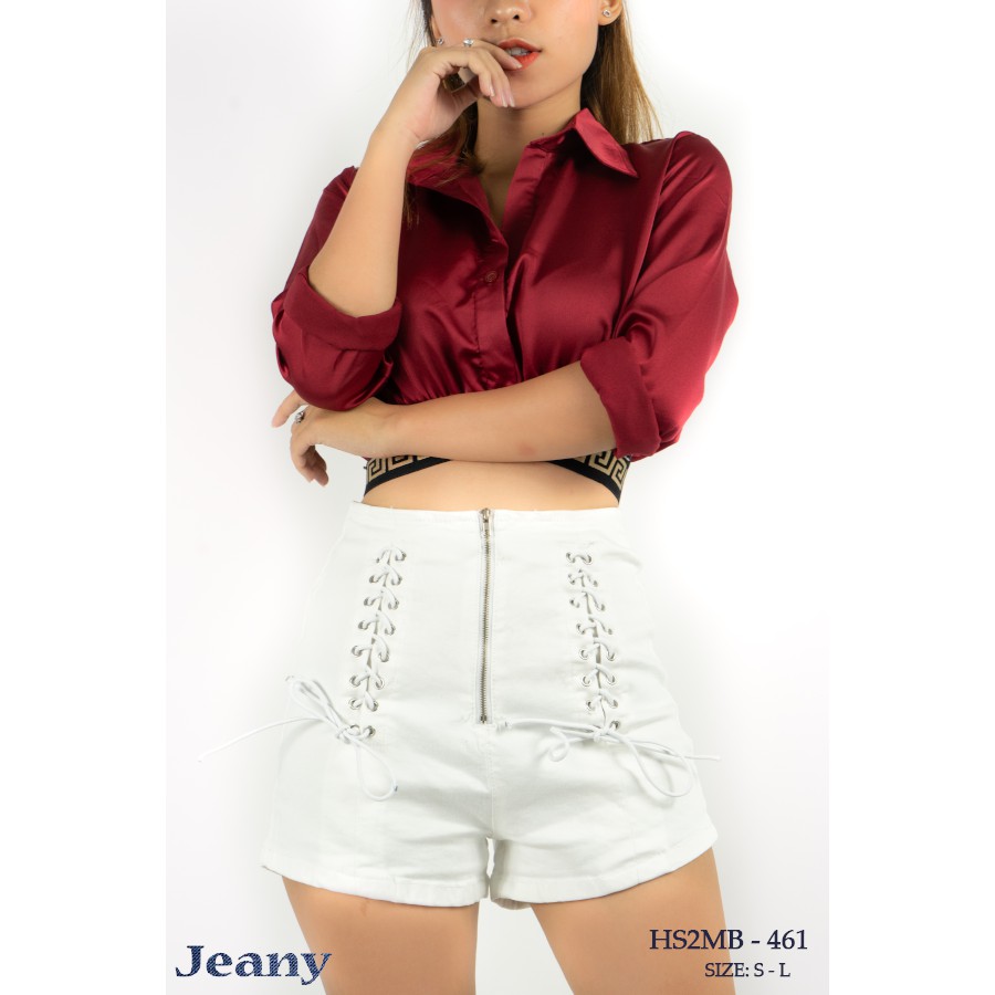 Quần Jean Short Siêu Cao Trắng J0080