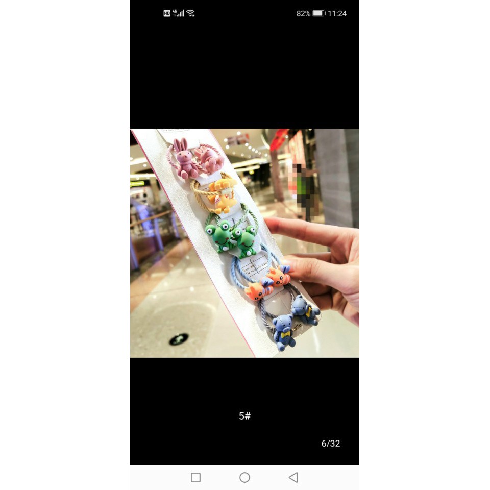 Set 10 Dây Buộc Tóc Cho Bé Gái Hoạt Hình Dễ Thương