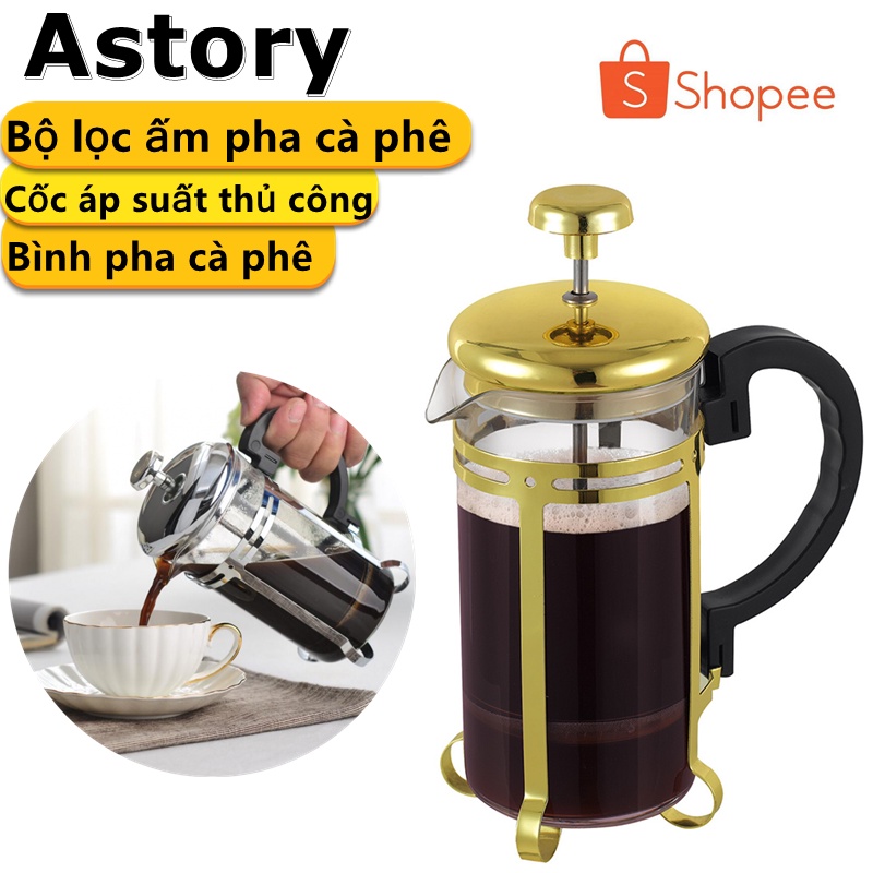 350/600/800/1000 ml cà phê ấm pha trà bộ lọc thủ công ép nồi tách cà phê bình pha cà phê