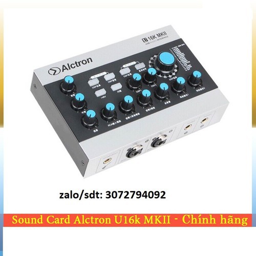 Sound card Alctron u16k mkii usb hỗ trợ nguồn 48v- sound card U16k k2 tương thích tất cả các dòng mic thu âm - 2674