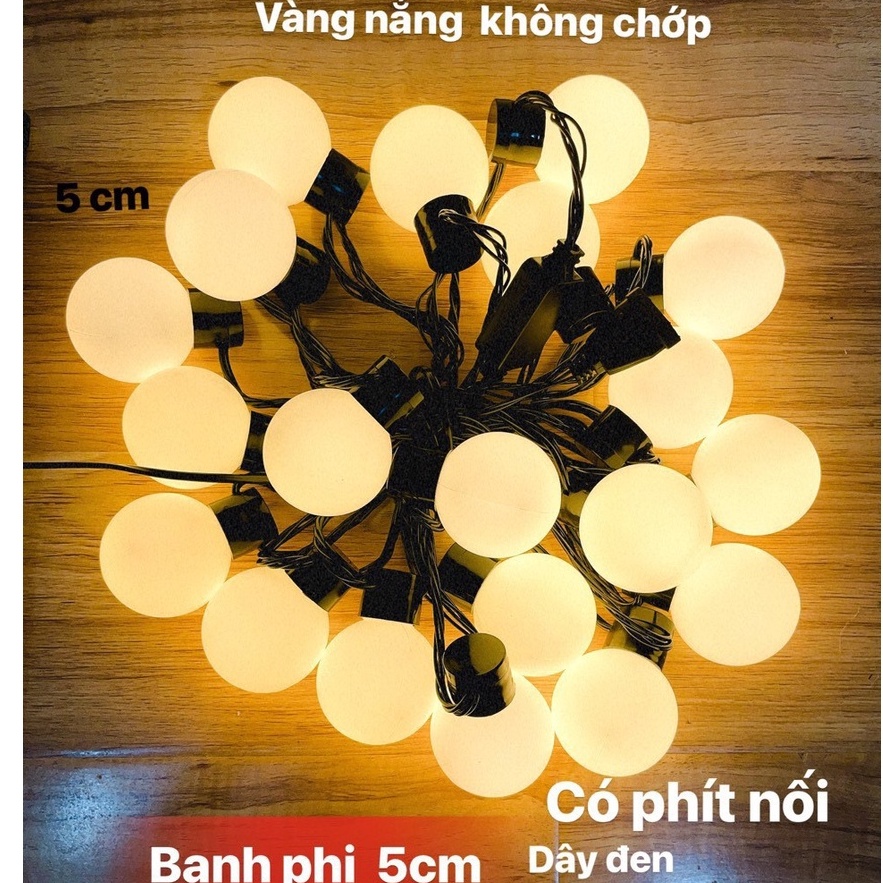 Dây Đèn Led Pingpong Dài 5.5 Mét 20 Bóng, Có Phích Nối,Trang Trí Sân Vườn, Noel, Tết