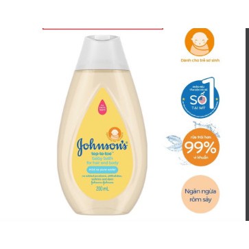 Sữa tắm gội toàn thân Jonhson's top-to-toe 200ml cho bé