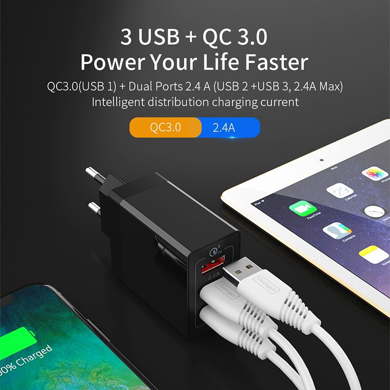 Đầu Chuyển Đổi Có Chức Năng Sạc Nhanh ESSAGER Đa Cổng USB 3.0 30W Tiện Dụng