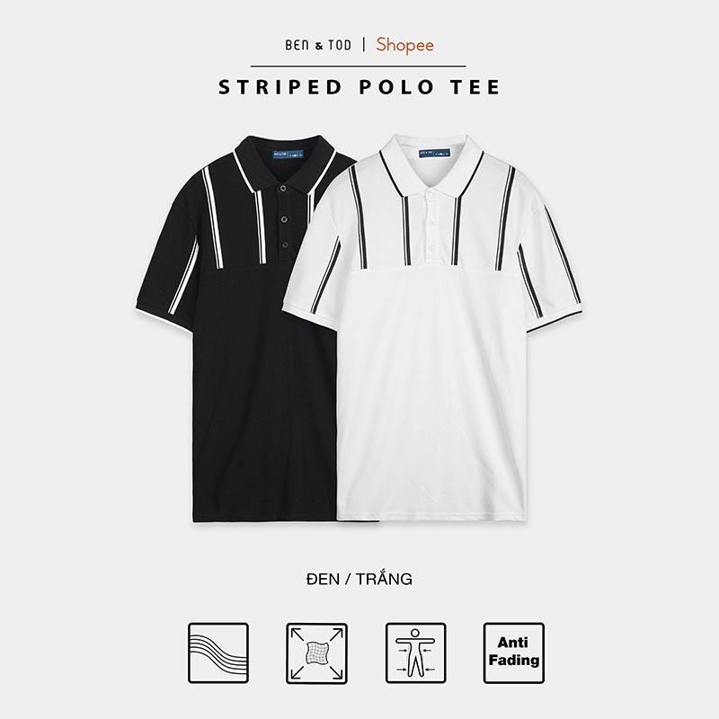 Áo thun polo BEN & TOD cotton co giãn hoạ tiết phong cách trẻ trung năng động 20162
