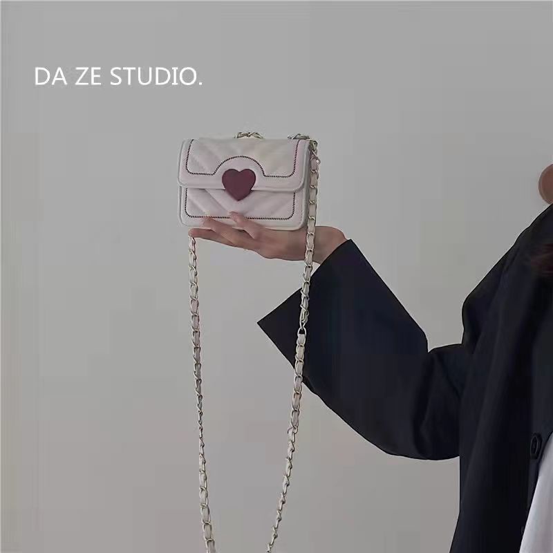 Jiashucheng Túi Xách Đeo Chéo Hình Vuông Nhỏ Màu Trắng Thêu Đường Chỉ Phối Dây Xích Thời Trang Mùa Hè Cho Nữ