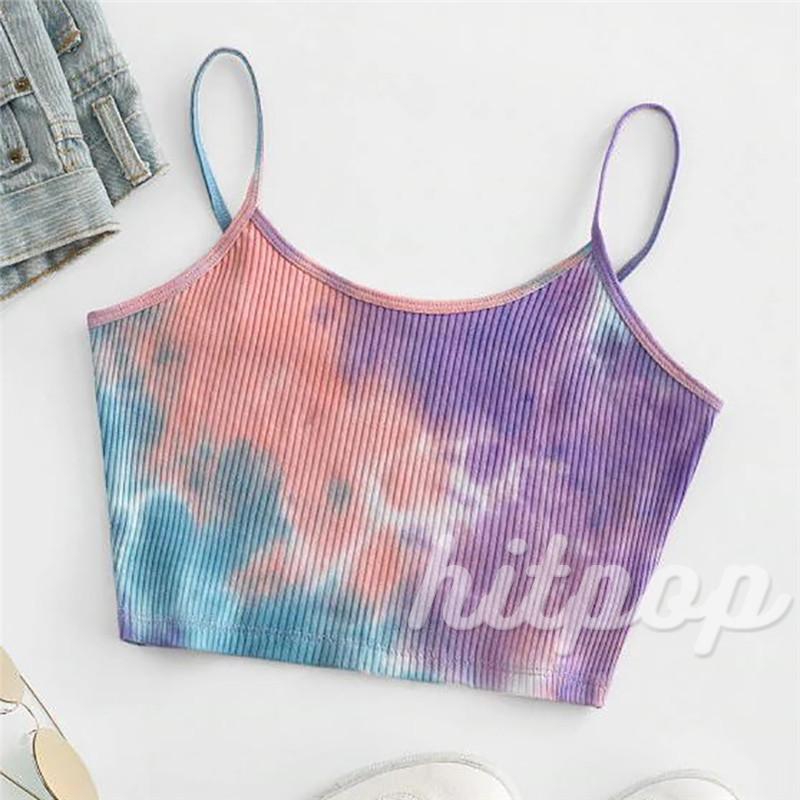 [Mã FAMAYWA giảm 10K đơn 50K] Áo Thun Nữ Cộc Tay Cổ Tròn In Hình Màu Loang Cá Tính