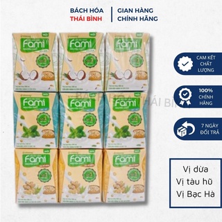 Vỉ 6 hộp Sữa đậu nành Fami vị sữa dừa - canxi phô mai - đường đen