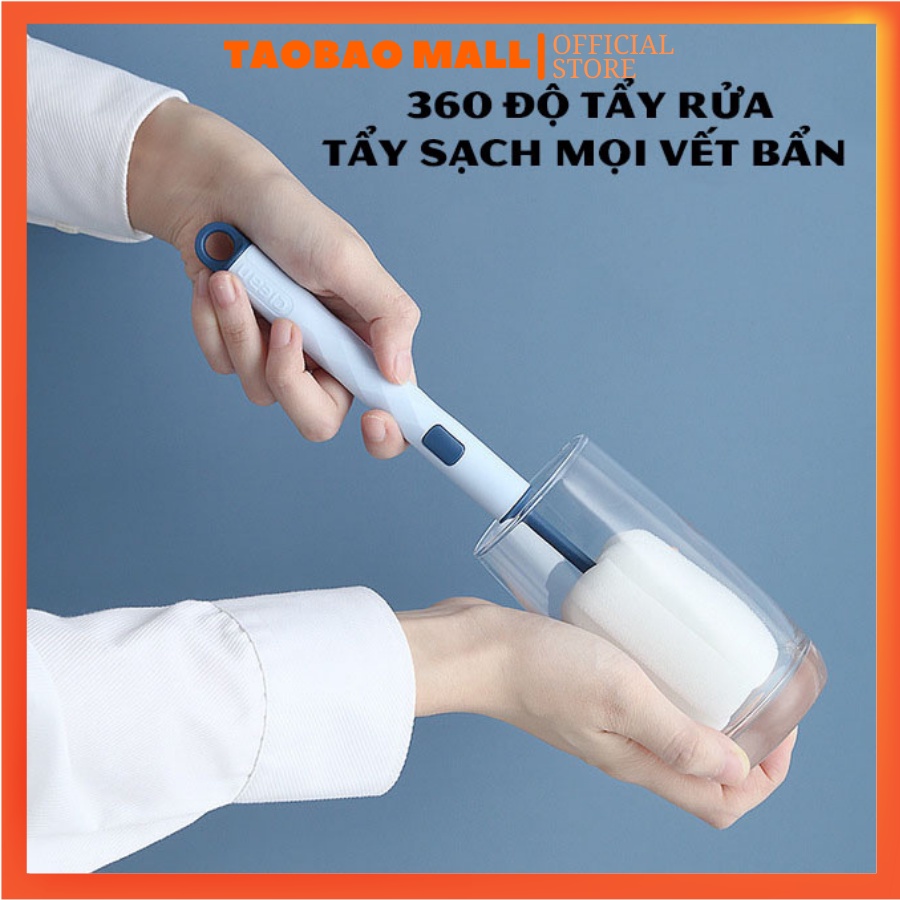 Cọ Rửa Bình Sữa, Cốc, Chén Đa Năng Với Mút Xốp Bọt Biển Siêu Sạch, Có thể Thay Đổi Đầu Mút Siêu Tiết Kiệm Và Tiện Dụng
